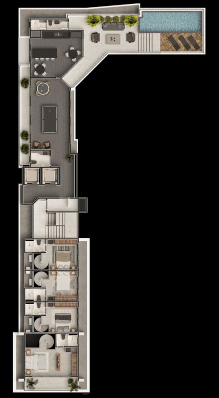 loft em Blumenau, 1 quartos, conceito aberto, bairro centro, Dinamica sul, imobiliaria em Blumenau, apartamento com piscina, coworking, apartamento a venda